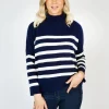 Wool and Cashmere Sweater - Navy Stripe