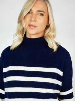 Wool and Cashmere Sweater - Navy Stripe
