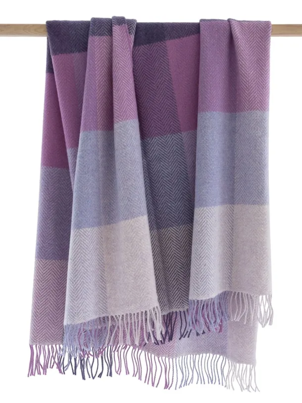 Wool and Cashmere Throw Lilac Col.1442