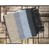 Wool Cashmere Scarf Made in Ireland - Blue/Grey/Beige Mix 8003